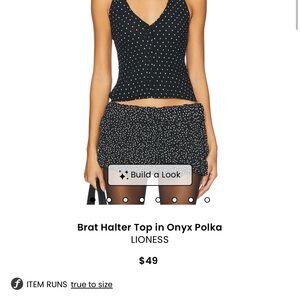 Lioness Black and White Polka Dot Halter Blouse